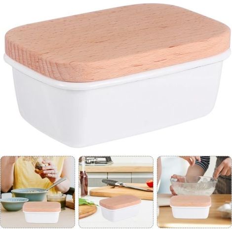 Batterie de cuisine,1pc beurrier avec couvercle émail boîte à beurre beurre conteneur pour Restaurant à la maison - Type Red A (1/4)