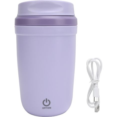 Tasse à café auto-agitatrice 350 ml en acier inoxydable rechargeable par USB IP6 étanche tasse de mélange magnétique automatique pour remuer le thé au lait mélangé violet (1/5)