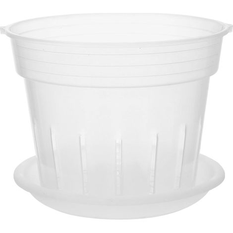 Pot Transparent pour Plantes d'Intérieur Plateau de Contrôle des Racines, Pot à Orchidées en Plastique Rigide pour Culture en Intérieur Réutilisable (1/5)
