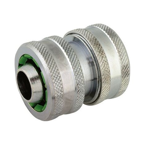 Raccord réparateur de tuyau d'arrosage laiton nickelé - Capvert - Diamètre 19 mm