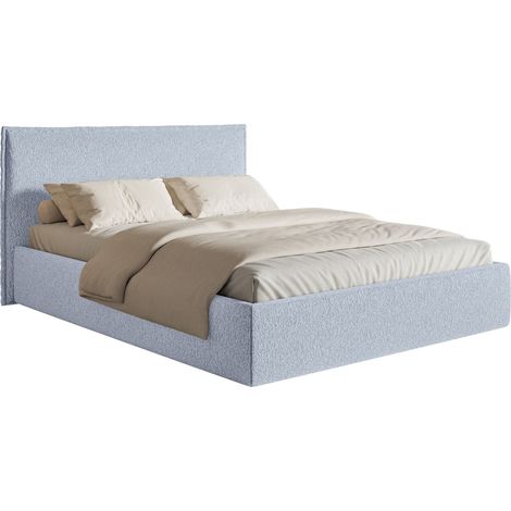 Selsey Softie Slim – Polsterbett 160×200 mit Lattenrost, Chenille, hellblau (1/5)