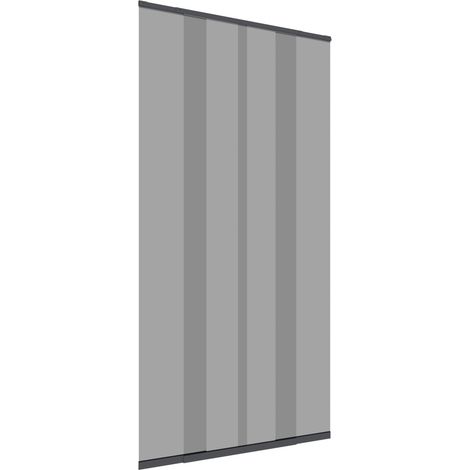 Moustiquaire porte télescopique 120 x 250 cm, rideau anti-insectes moustiques, installation facile sans perçage, passage libre pour porte balcon, anthracite, 04302 (1/5)