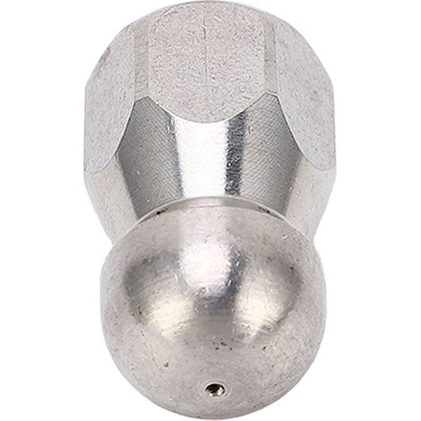 Buse nettoyeur haute pression 5000PSI acier inoxydable débouchage canalisation buse jet tête sphérique 1 orifice avant 6 arrière G1/4in (1/5)