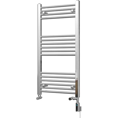 Zennor - Chrome Dual Fuel Towel Rail H1000mm x W500mm Thermostatic WIFI - Straight (1/3)