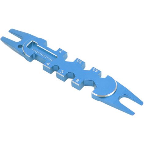 Outil de réparation universel multifonction en alliage d'aluminium pour rotules de 4 mm, 4,5 mm, 5 mm, 5,5 mm, 7 mm et 8 mm (bleu foncé) (1/5)