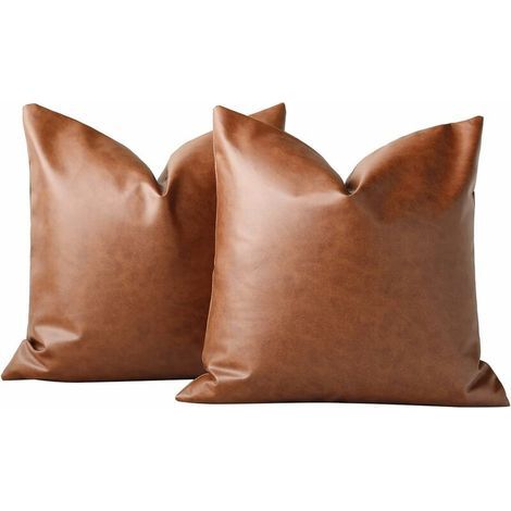 Otros adornos navideños: Fundas de cojín de 45x45 cm (juego de 2), funda de cojín decorativa de piel sintética de 18x18 pulgadas, funda de cojín de estilo rústico moderno para dormitorio, se puede (1/5)