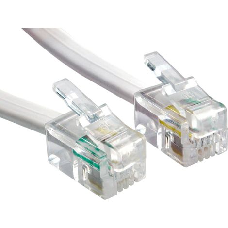 Câble téléphonique RS PRO, L 5m, Blindé Blanc, Gaine PVC ( Prix pour 1 )