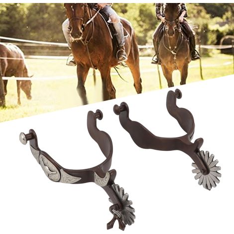 paire d'éperons de style western rétro avec motif de vache, éperons de jardin, accessoires d'équitation (1/5)