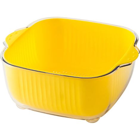 Panier Égouttoir Double Couche Mignon Canard Jaune Épais Sécurisé Détachable pour Cuisine (1/5)