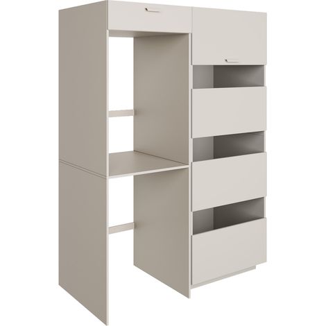 Selsey HOLV – Ensemble meubles de salle de bain 135 cm avec niches pour lave-linge et sèche-linge – Gris cachemire (1/5)