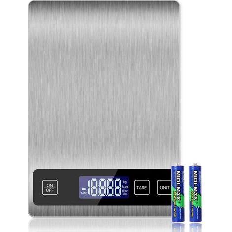 ZOLGINAH Hochwertige digitale Küchen-/Gebäckwaage aus Edelstahl mit Gramm- und Unzenfunktion, maximale Kapazität von 10 kg in 2-g-Schritten (1/5)