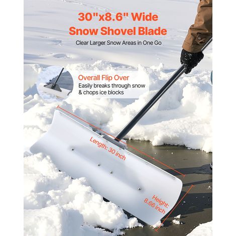 Pelle à Neige, 76,2 cm, Poussoir à Neige avec Poignée Ergonomique, Lame en Plastique PEHD, Pelle de Déneigement à Manche Segmenté,… (1/5)