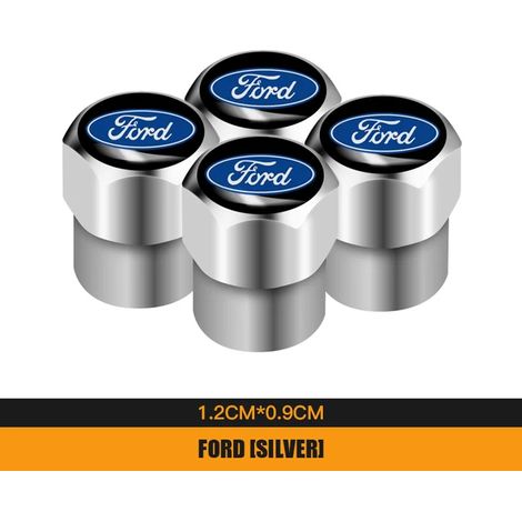 (B Argent) 4 bouchons de valve de pneu en métal compatibles avec Focus 2, 3, Fiesta, Ecosport, Kuga, Mondeo, Everest, Escort (Pièces détachées automobiles) (1/5)