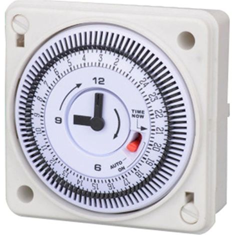 Interrupteur Horaire Mécanique Industriel, AC220V, 24 Heures, Intervalle 15 Minutes, Coque PC Ignifuge (1/4)