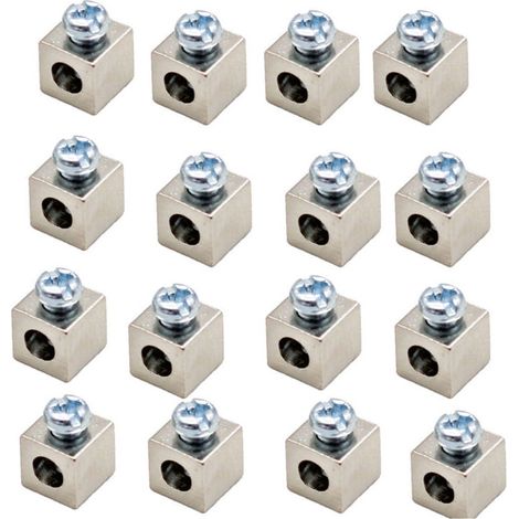 Borniers pour substrats en aluminium utilisés dans les luminaires bornes mécaniques à base plate et à borne carrée en cuivre pour conducteurs de câbles. 16 pièces. (1/4)
