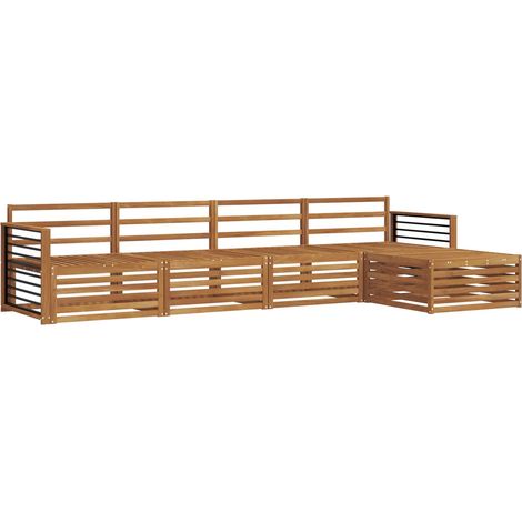 Conjunto de sofás de exterior 5 pcs Natural vidaXL (1/5)
