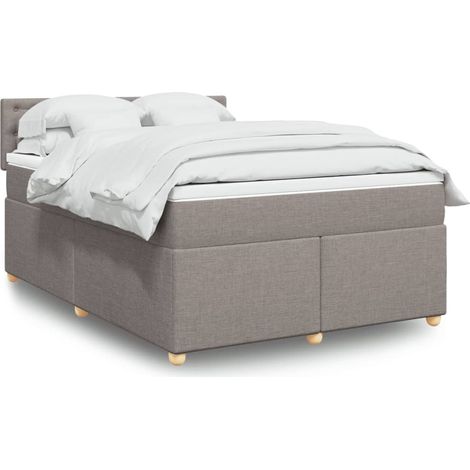 Boxspringbett mit Matratze Taupe 140x200 cm Stoff