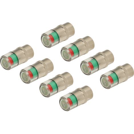 Set mit 8 Reifendruckkappen 35 PSI (2,4 bar) mit TPMS-Druckanzeige und 3-farbigen Kontrollleuchten. (1/5)