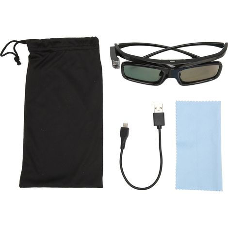 Lunettes 3D Actives 144Hz Rechargeables USB pour Projecteurs DLP Link - Modèle GL1800 (1/5)