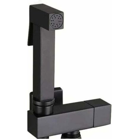 Kit doccetta bidet per WC, doccetta bidet portatile in ottone nero, doccetta bidet a parete, kit bidet completo per WC per la pulizia del bagno, igiene personale, G1/2 (1/4)