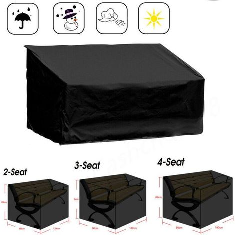 Housse de Protection pour Banc de Jardin 2 Places, Couverture Imperméable et Résistante au Vent en Tissu Oxford 210D, Housse Anti-UV pour Meubles d'Extérieur (1/4)