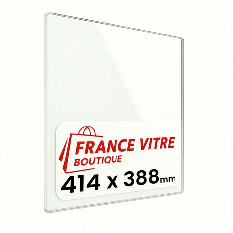 414 x 388 x 4 mm - Vitre de cheminée pour insert et poêle à bois - verre de rechange - France Vitre - jusqu'à 800°C - 388 x 414 x 4 mm (1/5)