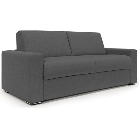 Nixon Sofá convertible con colchón H2O en tela impermeable 220 cm (mat. 160x197) Antracita