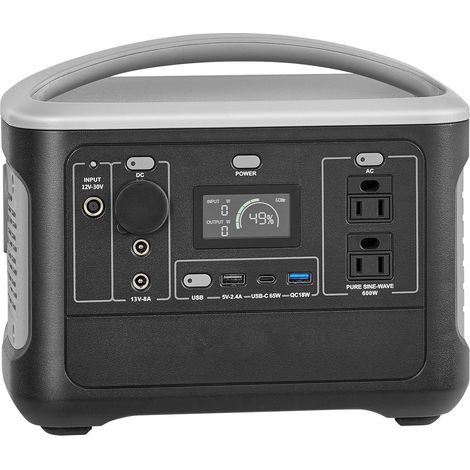 Station Énergie Portable 600W, Batterie LiFePO4 493Wh, 7 Sorties, Secours Domicile, Camping, VR (Sans Panneau Solaire) (1/5)