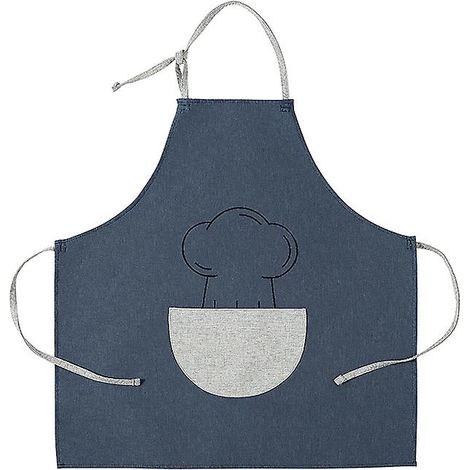 Tablier de cuisine, tablier de maison, tablier sans manches ajustable, tenue de travail bleue (1/2)