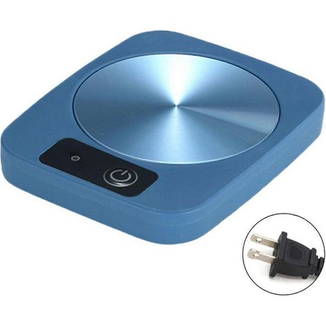 Chauffe-tasse intelligent - Plaque chauffante électrique pour café, thé et lait, chauffe-tasse portable pour la maison, le bureau et idées cadeaux - Prise US - Bleu (1/5)