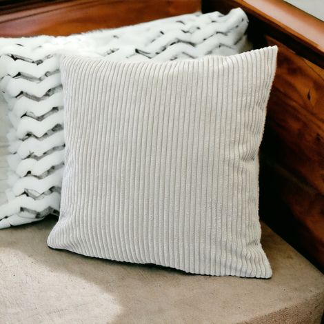 Funda de almohada decorativa de rayas beige 65x65 cm (1/5)