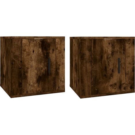 Mobile TV da parete scaffale per televisione multimediale televisione buffet sala da pranzo soggiorno camera da letto 2 pezzi rovere affumicato 40 x 34,5 x 40 cm marrone 020028982