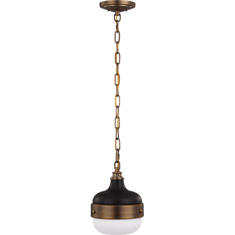 Elstead Cadence - 1 Light Dome Decke Mini Anhänger Antik Messing, Schwarz, E27 (1/4)