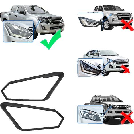 Cubiertas para luces traseras, negro mate, material ABS, cubierta para faro delantero de 2 piezas. (1/2)