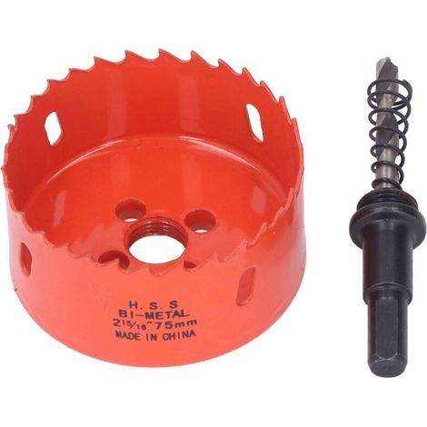 Bimetall-Lochsäge, HSS-Bohrer, Schneidwerkzeug mit Aufnahme für Holz und PVC, 75 mm / 2,95 Zoll (1/5)