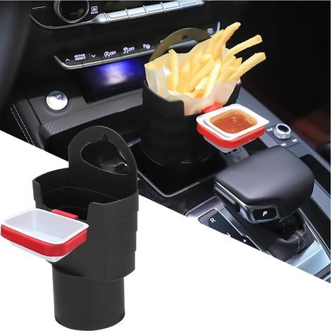 Porte-Gobelets à Frites pour Voiture, Porte-Frites en Plastique avec Support De Sauce pour Voiture, Support à Frites en Plastique pour Voiture (1/4)