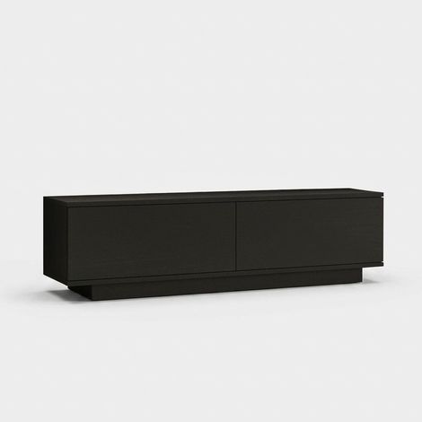 Mueble para TV moderno con puertas, 140 cm Savel - Negro (1/5)