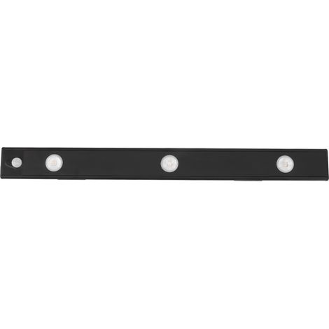 Lampe sous meuble 15,7 pouces, capteur de mouvement magnétique, gradation sans paliers, recharge USB, fixation adhésive, noir, pour étude et travail (1/5)