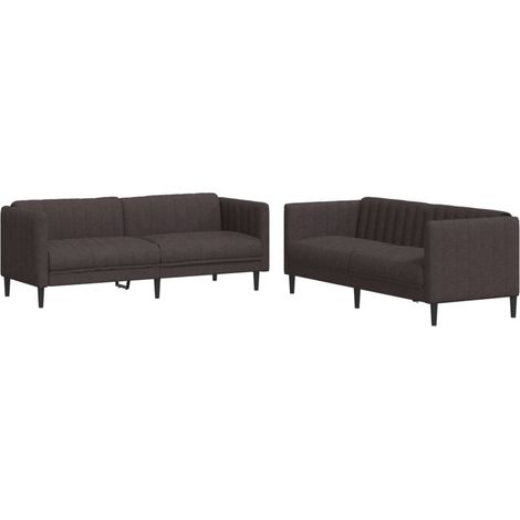 Maison Exclusive - Set di Divani 2 pz Marrone Scuro in Tessuto