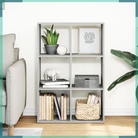 858017 étagère séparatrice de pièce sonoma gris 69,5x29x103,5 cm (1/5)