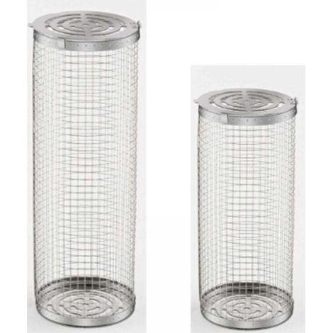 Ensemble de paniers de grillage enroulable emboîtables avec poignée en bois (2 pièces, 31 × 10cm，20 × 9 cm), panier de grillage enroulable, accessoires de barbecue pour grill extérieur pour lég