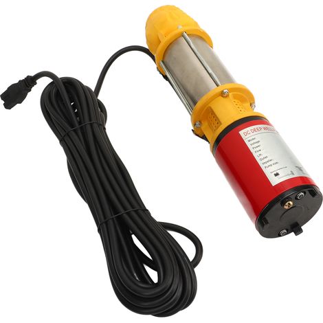 Pompe solaire immergée 12V 250W, hauteur de refoulement 8m, débit 5m³/h, pompe à eau DC avec 3 raccords 1in 1.5in 2in pour maisons et fermes (1/5)