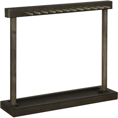Support Bijoux - Bois De Noyer Naturel - 24 Barres En Laiton Anti-Rouille - Plateau Pour Anneaux Et Montres - 30 x 7,5 x 26 cm - 1 Pièce (1/3)