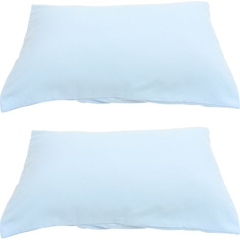 Taies d’Oreiller Enfant Bleu Ciel à Fermeture Enveloppe, Lot de 2 pour Petit Oreiller et Voyage (1/5)