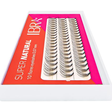 Ibra Super natürliche Wimpernbüschel 0.07-C-MIX (8, 10 und 12 mm) 1 Packung. (1/2)