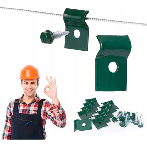 GREEN PLATE - Guide-fils pour clôture à tension sur poteaux (100 pièces) (1/5)