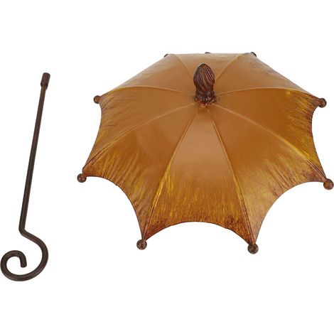 Elegantes, hängendes Vogelfutterhaus aus Schmiedeeisen in Form eines Regenschirms für Garten oder Hof. (1/5)