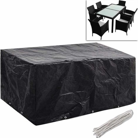 vidaXL Funda de muebles de jardín 2 uds set ratán 6 personas 10 ojales (1/2)