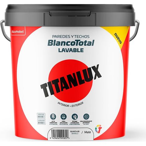 Pintura plástica acrílica estirenada, interior/exterior, blanco total,4 l
