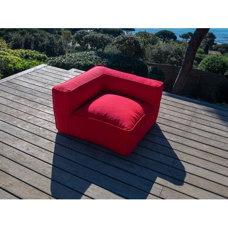 BOBOCHIC - Angle pour canapé de jardin modulable GIULIA avec bâche de protection Rouge (1/5)